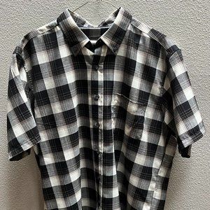 Sir Pendleton Size L Woolen Mills Plaid Short Sleeve Button Down Shirt Wool